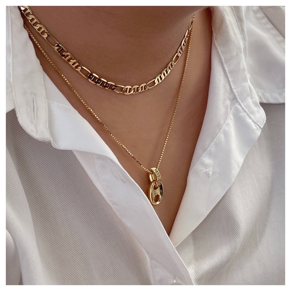 GUCCI MARINER LINK SET 18K GOLD FILLED NECKLACE